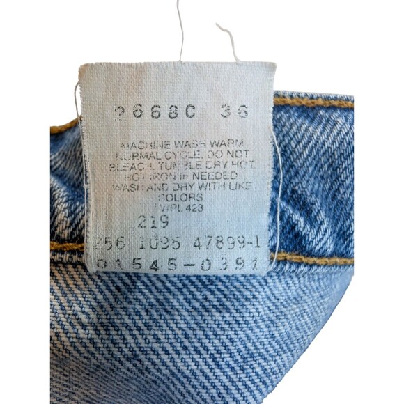 Levis Vintage Distressed Jeans 545 Mens 50X30 Loose Fit Blue Denim Big & Tall - Picture 5 of 8